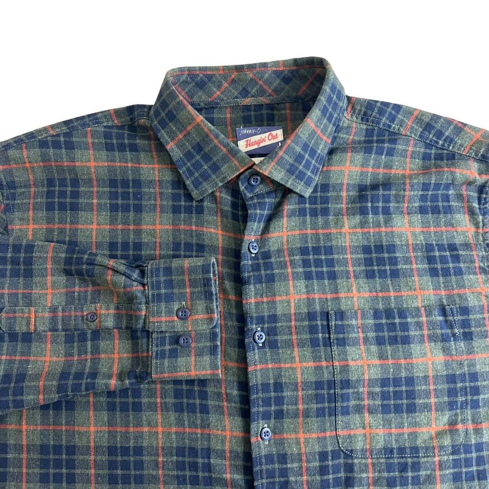 Johnnie O‎ Hangin Out Multicolored Plaid Long Sleeve Button Up Flannel Shirt 2XL
